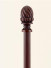 QYT87 Striple Gold 35mm Diameter Wood Curtain Rods With Brackets(Color: Red ripple finial)
