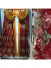 Twynam Red Waterfall and Swag Valance and Sheers Custom Made Chenille Velvet Curtains Pair