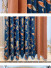 Twynam Blue Waterfall and Swag Valance and Sheers Custom Made Chenille Velvet Curtains Pair
