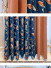 Twynam Blue Waterfall and Swag Valance and Sheers Custom Made Chenille Velvet Curtains Pair