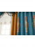 Twynam Sea Blue Waterfall and Swag Valance and Sheers Custom Made Chenille Velvet Curtains Pair