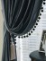 New arrival Twynam Grey and Black Waterfall and Swag Valance and Sheers Custom Made Chenille Velvet Curtains(Color: Charcoal)