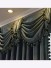 New arrival Twynam Grey and Black Waterfall and Swag Valance and Sheers Custom Made Chenille Velvet Curtains