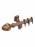 QYR2820 33mm Rome Aluminum Alloy Antique Color Single Curtain Rod Sets (Color: Rub Gold)