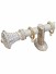 QYR3120 28mm Rome Aluminum Alloy Antique Color Single Curtain Rod Set (Color: White Brush Gold)