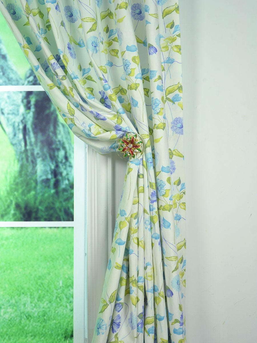 Whitehaven Daisy Chain Printed Tab Top Ready Made Cotton
