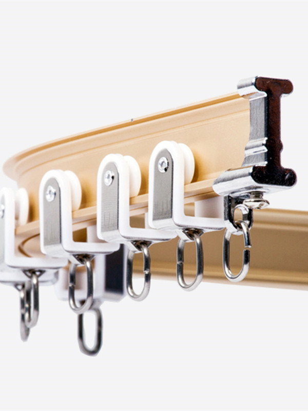 CHR05 Ivory Bendable Ivory and Gold Curtain Tracks Ceiling ...