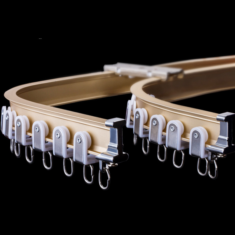 CHR05 Ivory Bendable Ivory and Gold Curtain Tracks Ceiling ...
