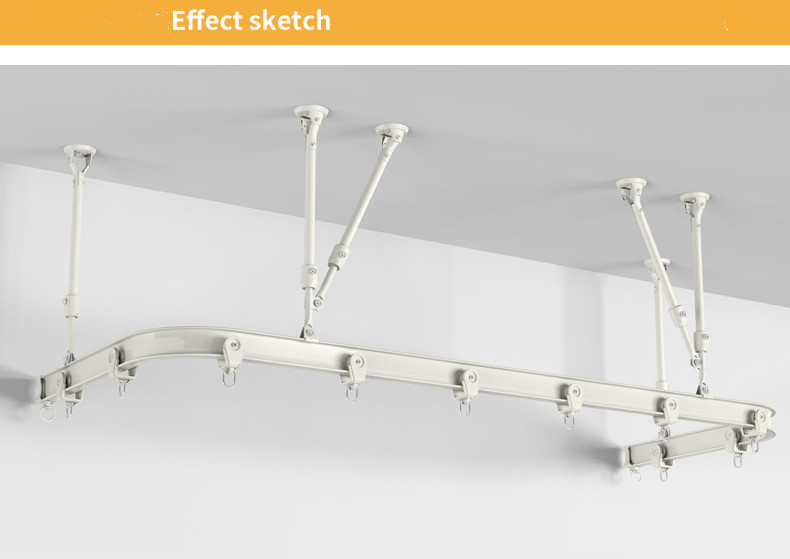 CHR11 White Medical Bendable Curtain Tracks For Bay Window Ceiling