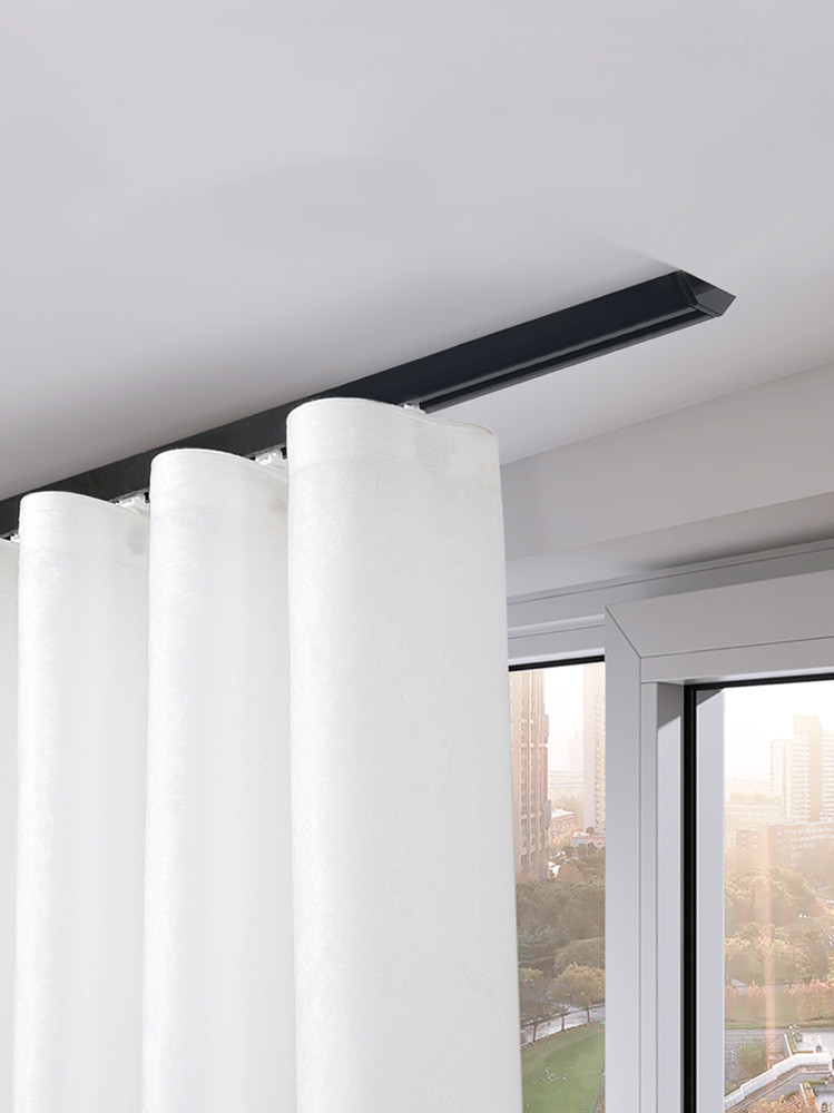 CHR15 NEW Arrival V Shape Ivory Black Ceiling Mounted Curtain Tracks Curtains 4 Australia