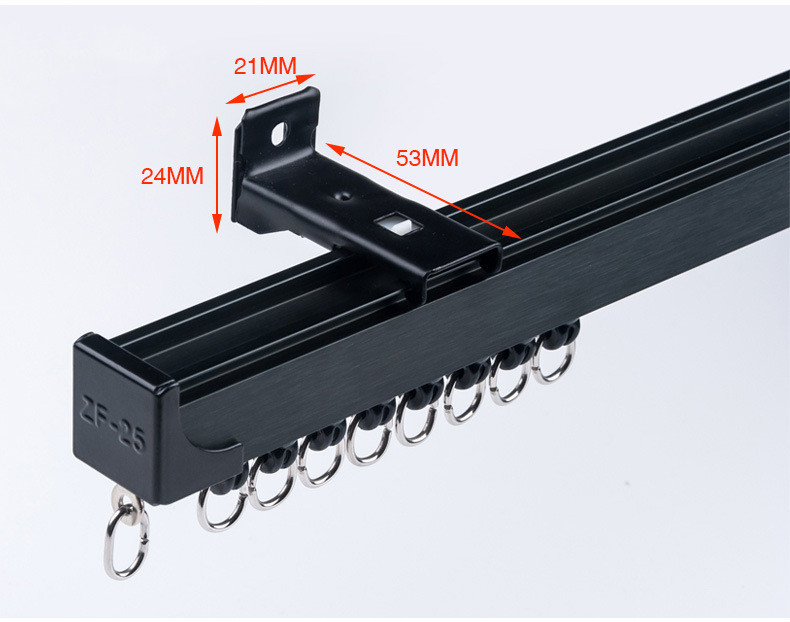 CHR19 Ivory Black Curtain Tracks Ceiling/Wall Mount Curtains 4