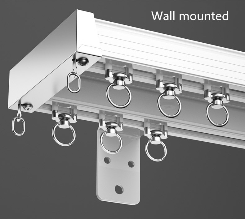 CHR41 Ceiling/Wall Mounted Thick Aluminum Alloy Double Curtain Tracks