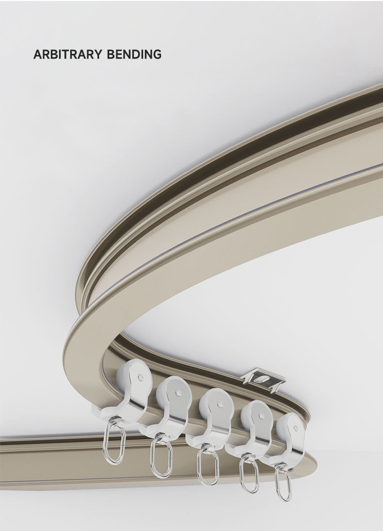 CHR45 Bendable Ivory and Champagne Curtain Tracks Ceiling/Wall Mount