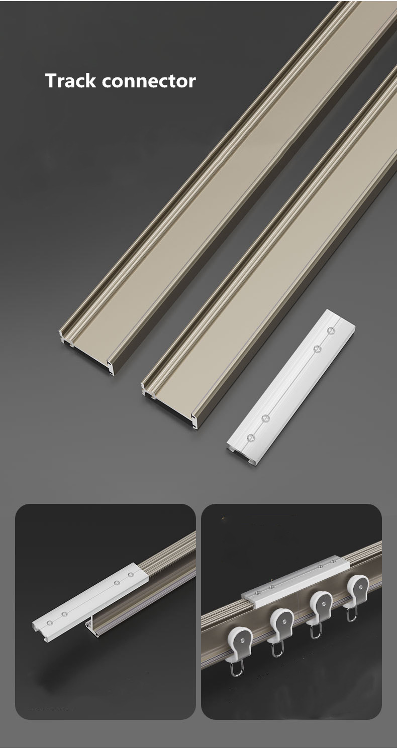 CHR45 Bendable Ivory and Champagne Curtain Tracks Ceiling/Wall Mount