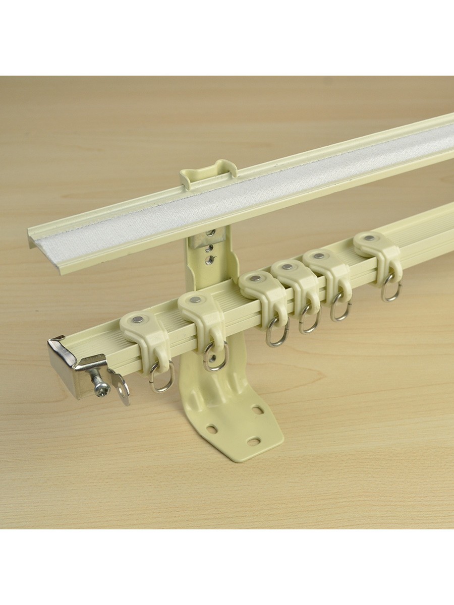 CHR6425 Bendable Aluminum Alloy Double Curtain Track Set with Valance