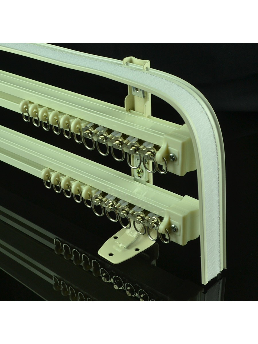 Chr7924 Ivory Wall Mounted Triple Curtain Tracks And Rails
