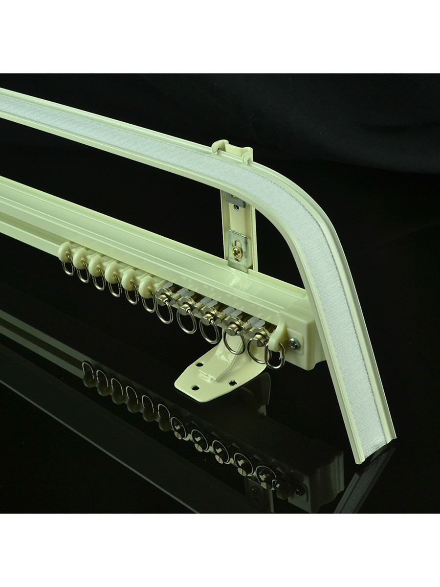Chr7925 Ivory Wall Mounted Double Curtain Tracks And Rails