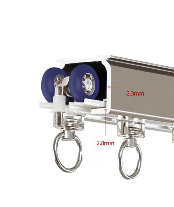 White Black Silent Gliss Heavy Duty Curtain Tracks With Gliders