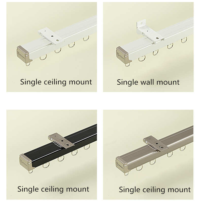 White Black Silent Gliss Heavy Duty Curtain Tracks With Gliders