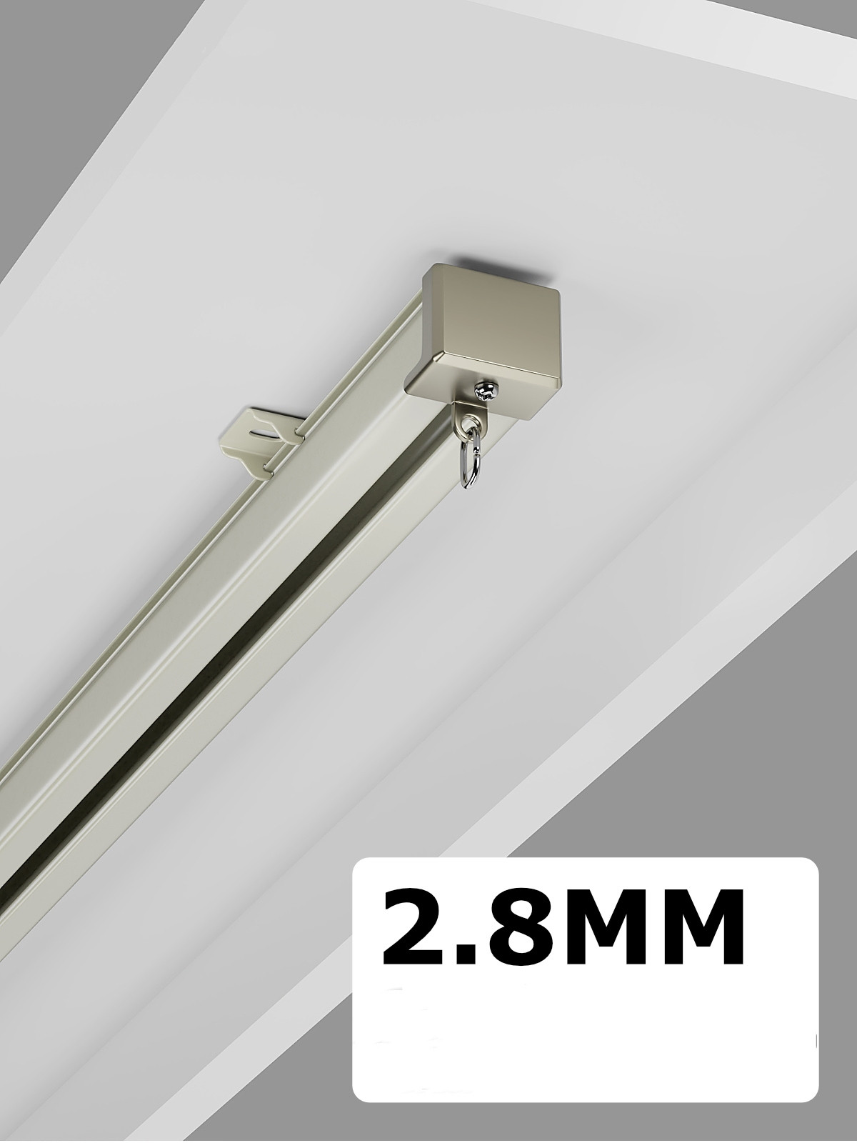 Double Row Curtain Track Silent Curtain Track Heavy Duty Drop Ceiling Curtain Track For Curtains-Room Divider For Living Room Bedroom Hospital Easy Install(White,5.2m(17.1ft