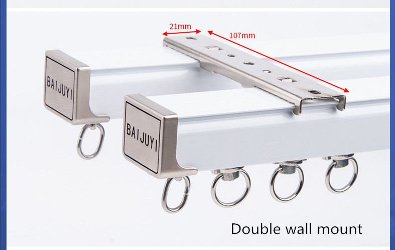 CHRY54 Big White Curtain Rails Metal Bearing Roller Ceiling/Wall Mount ...