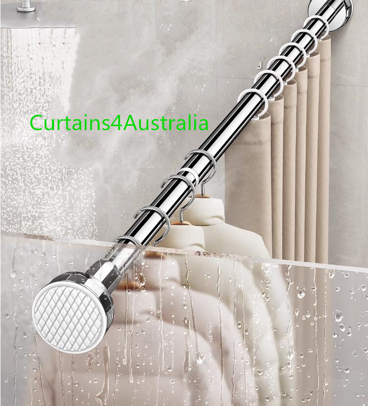 Extendable Shower Curtain Pole 115-200 C(45"-79") Stainless Steel No