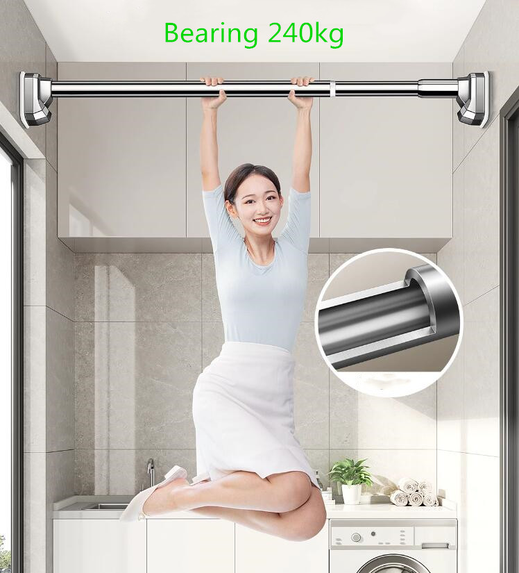 Strong Extendable Shower Curtain Rail White Black Grey Cathedral ...