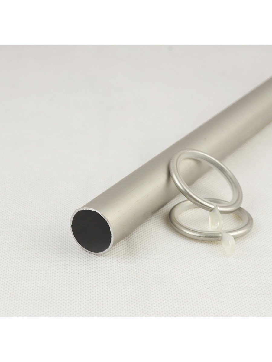 22mm Silver Wrought Iron Double Curtain Rod Set With Tail