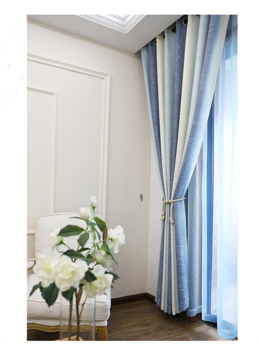 Illawarra Sea Style Striped Linen Custom Made Curtains Custom