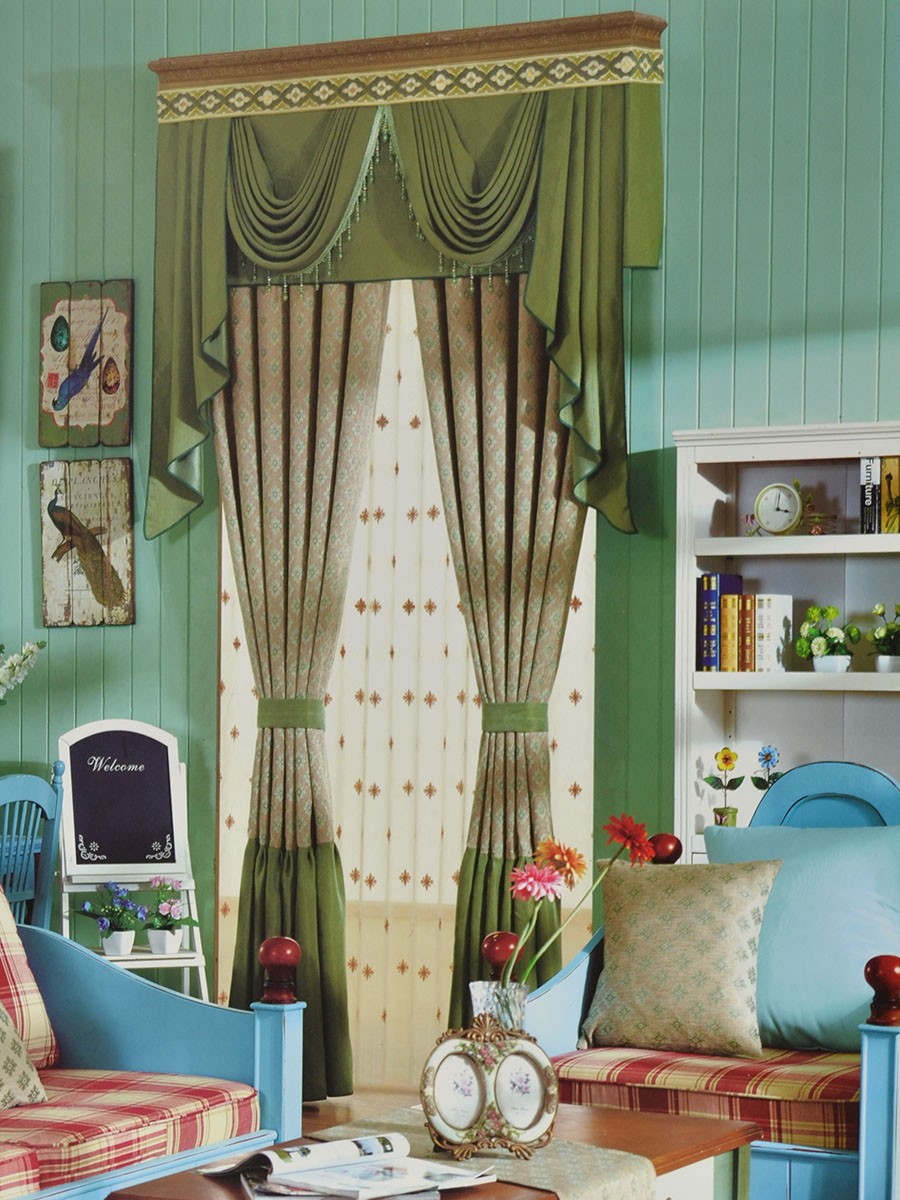 Angel Jacquard Victorian Damask Pencil Pleat Chenille Curtain Ready