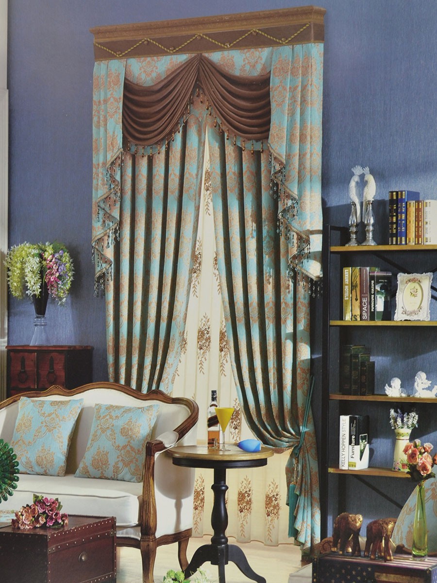 Angel Jacquard Floral Damask Double Pinch Pleat Chenille