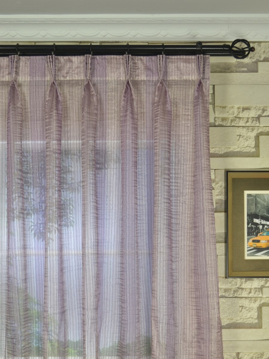 Qy7151sck Laura Colourful Striped Triple Pinch Pleat Sheer