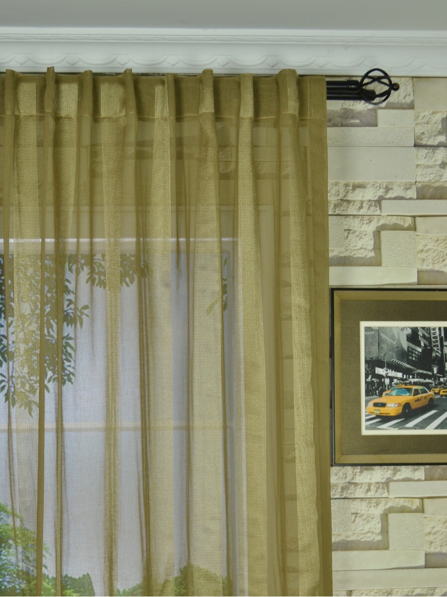Qy7151skg Laura Striped Concealed Tab Top Sheer Curtains Custom