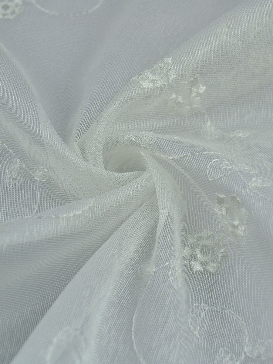 Gingera Vine Floral Embroidered Sheer Fabric Samples Custom