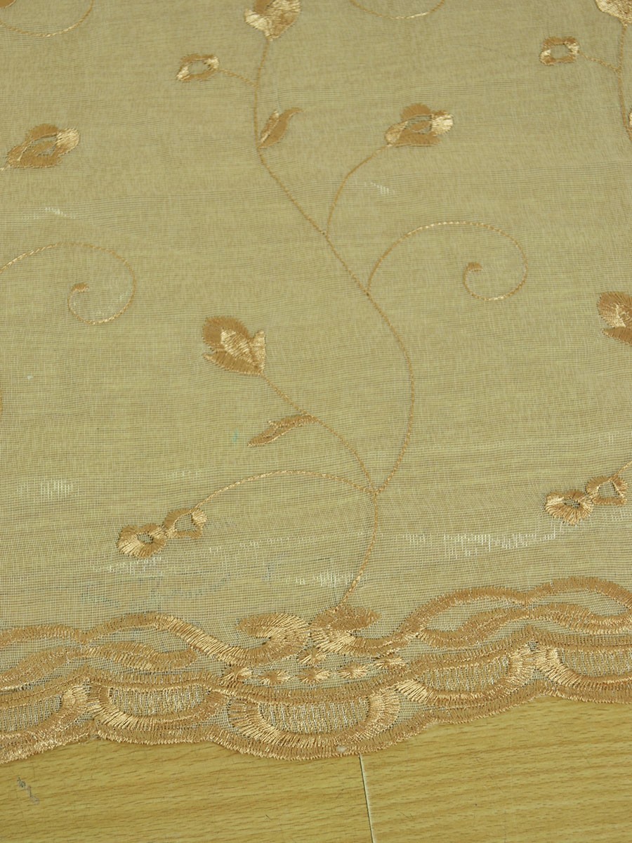 Gingera Floral Embroidered Custom Made Sheer Curtains