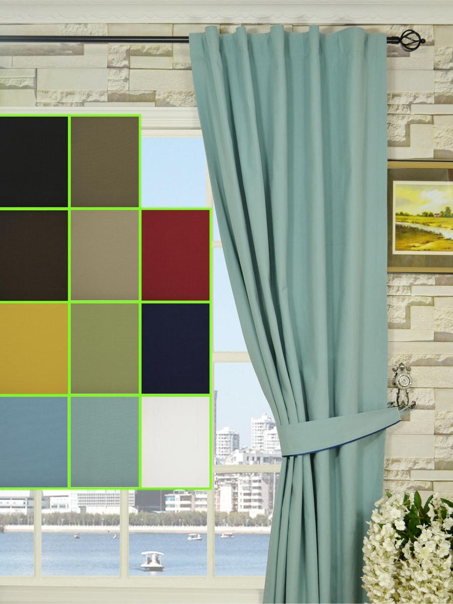 Moonbay Plain Concealed Tab Top Cotton Curtains Custom Curtains