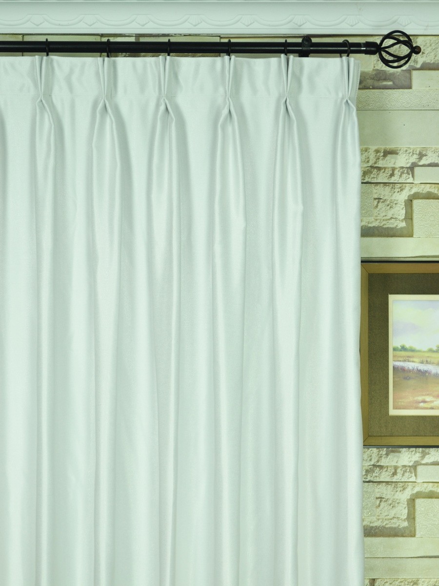 Swan Beige and Yellow Solid Double Pinch Pleat Ready Made Curtains
