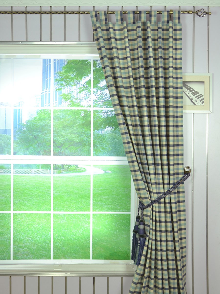 Paroo Cotton Blend Small Check Tab Top Curtain Ready Made Curtains Online Curtains 4 Asutralia Custom Curtains Drapes Draperies Sheers Rods And Tracks