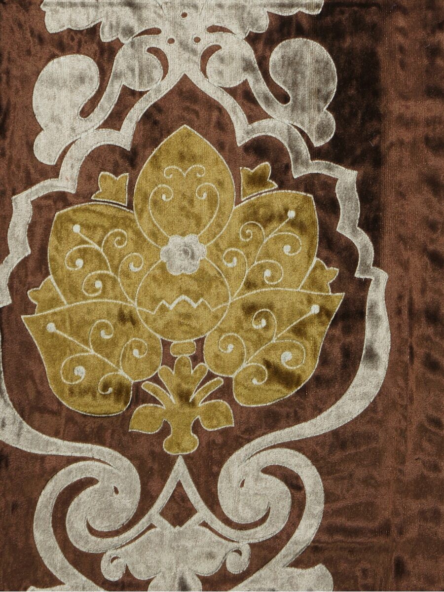 Hebe Floral Damask Concealed Tab Top Velvet Curtains