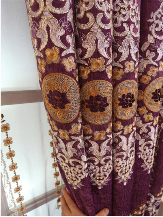 Hebe Floral Damask Embroidered Velvet Custom Made Curtains