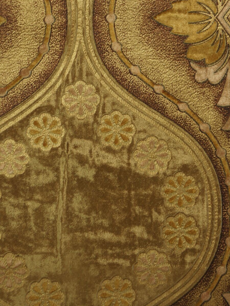 Maia Vintage Damask Single Pinch Pleat Velvet Curtains