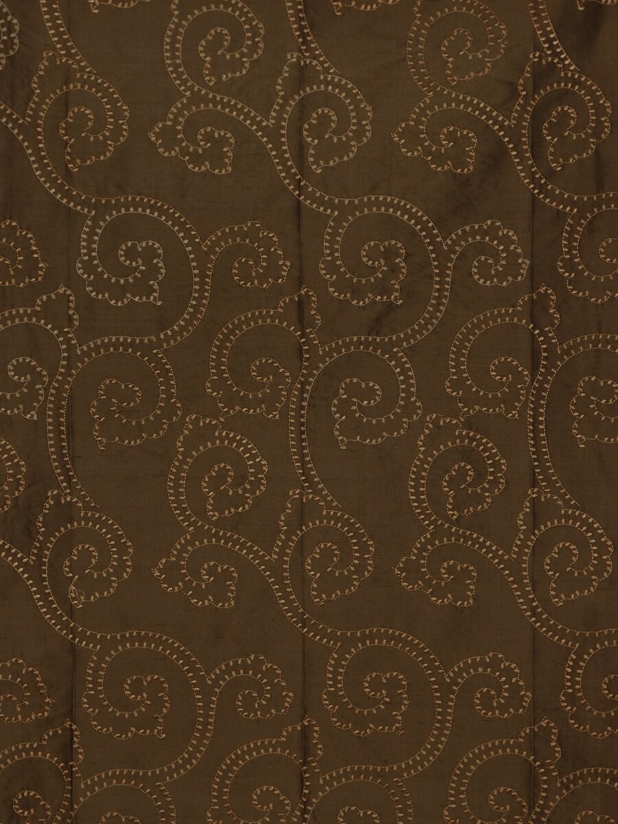 Halo Embroidered Scroll Damask Dupioni Silk Custom Made