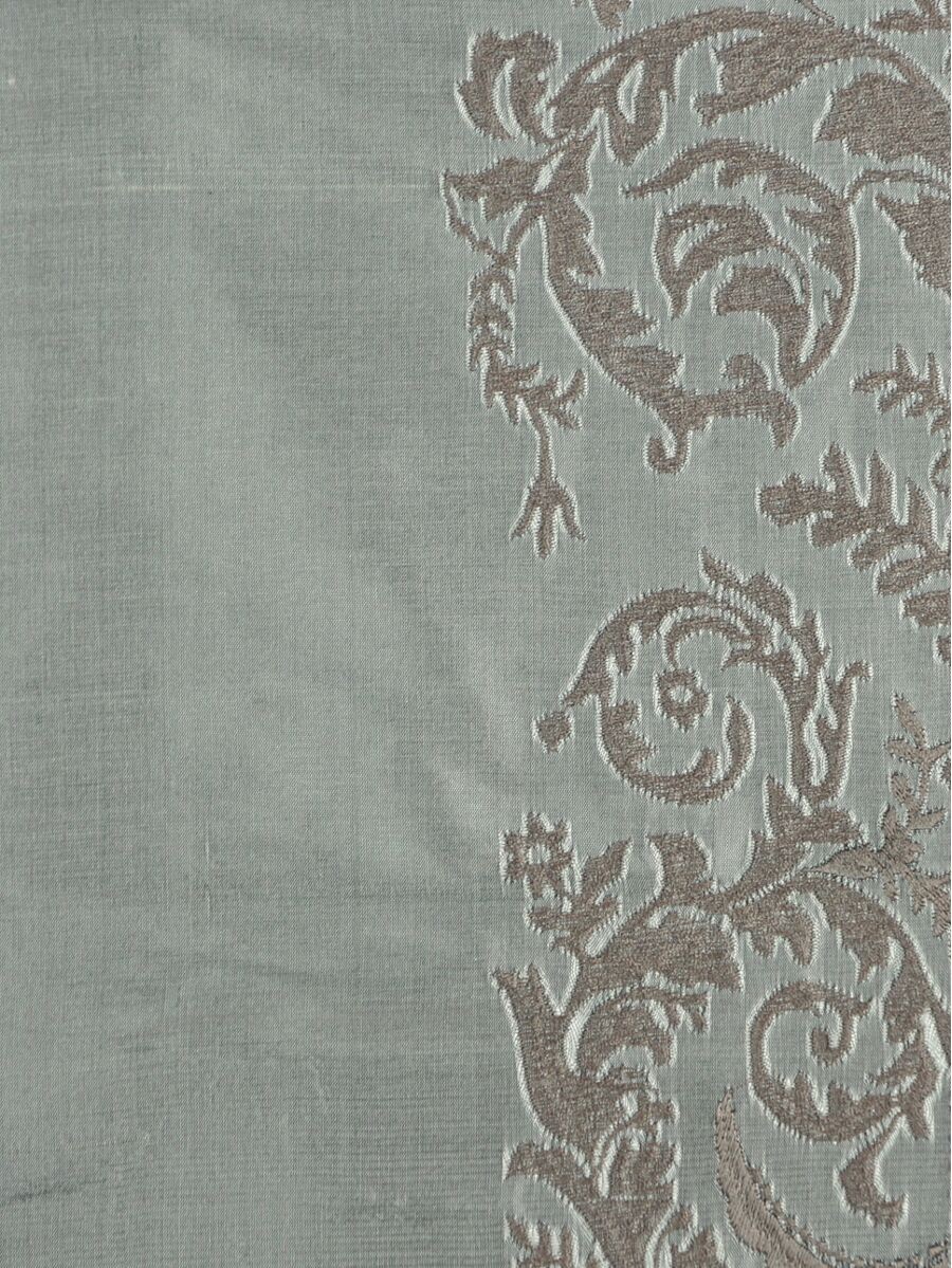 Rainbow Embroidered Classic Damask Eyelet Dupioni Silk Curtains