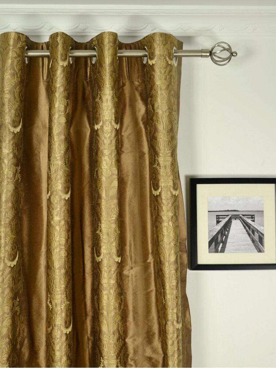 Rainbow Embroidered Classic Damask Dupioni Silk Custom