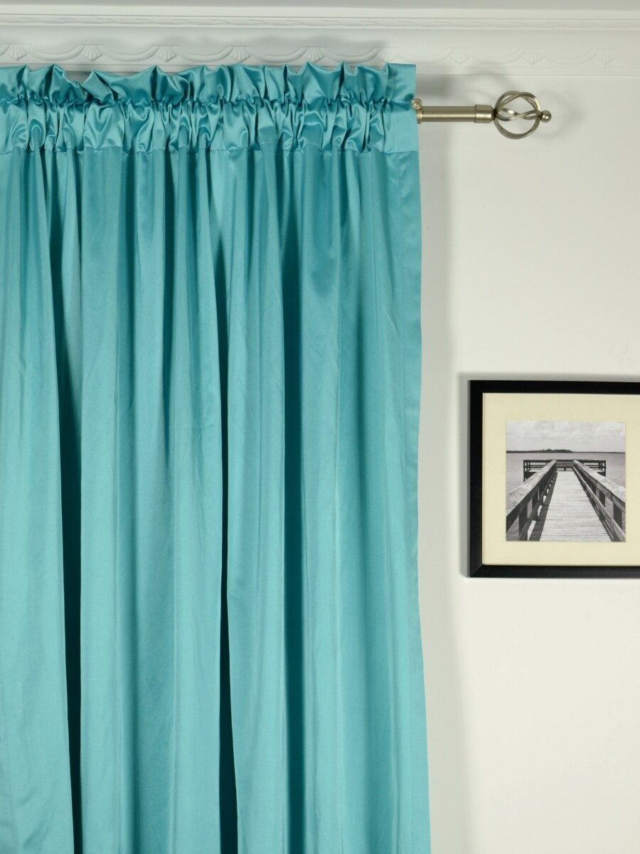 Waterfall Solid Blue Faux Silk Custom Made Curtains Custom Curtains Drapes Draperies Sheers Rods And Tracks