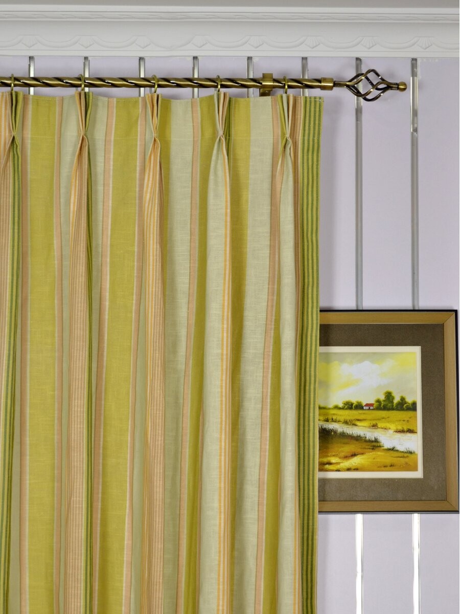 Phoebe Printed Vertical Stripe Linen Custom Made Curtains Custom Curtains Drapes Draperies