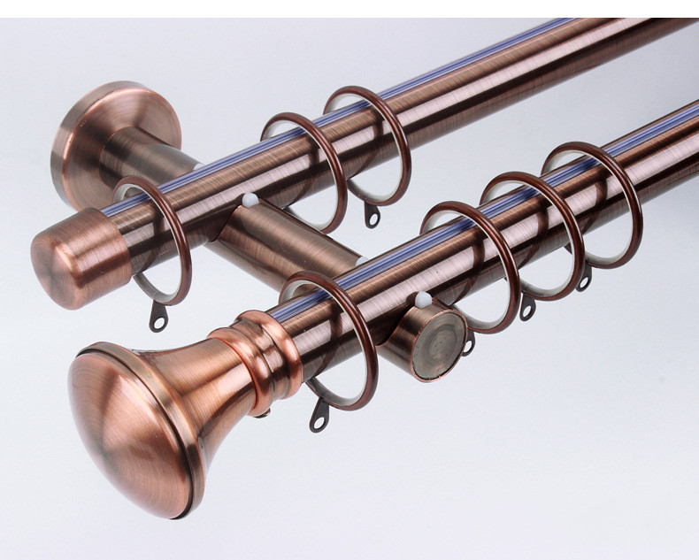 QYR09 28mm diameter Hayward Red Bronze Steel Curtain Rod Set With Ball