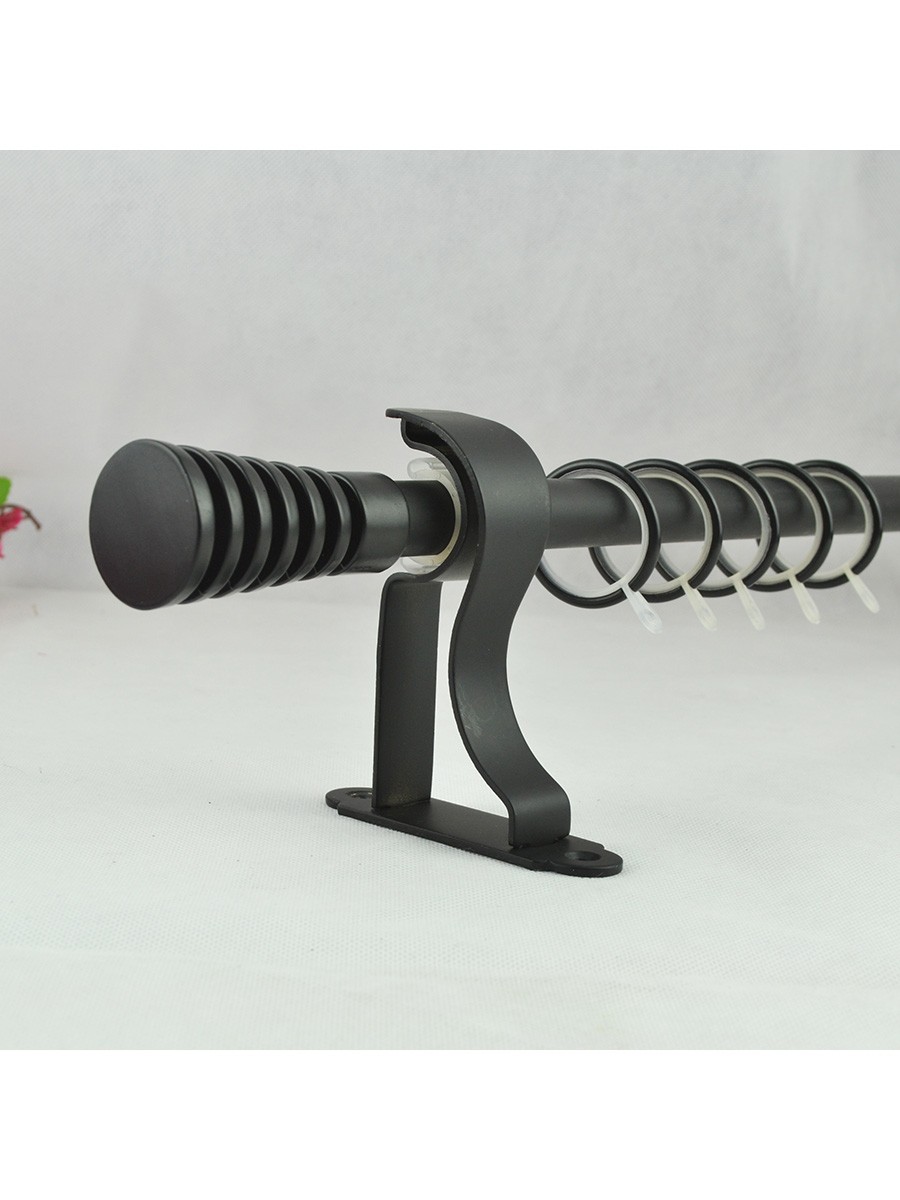 19mm Hollow Cork Finial Steel Single Curtain Rod Set Custom Length