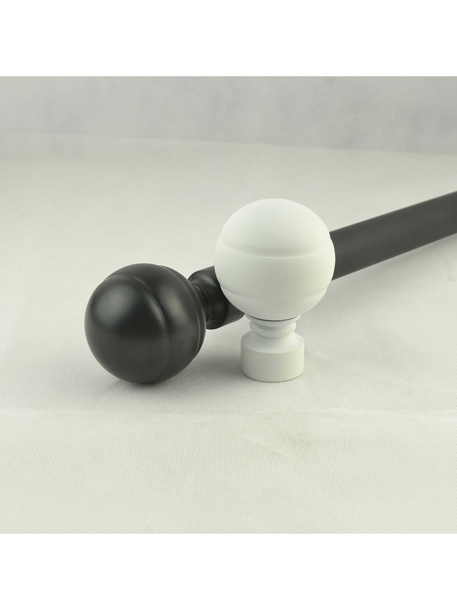 28mm Ball Finial Single Curtain Rod Set Custom Length Curtain Pole