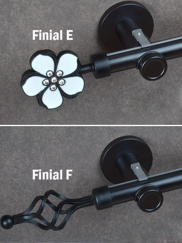 28mm Ball Cone Finial Metal Single Curtain Rod Set Custom